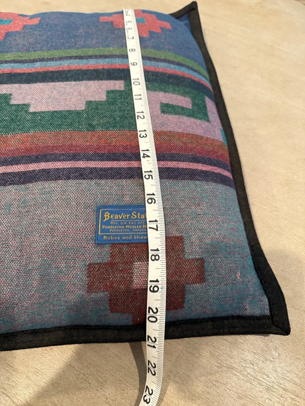 Beaver State Pendleton Southwestern Pattern Throw Pillow in Blue & Teal